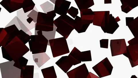 Flying red rectangular 3d shape. computer graphics Stock Footage 125204377