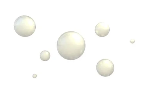 Flying reflective balls isolated on white 3d illustration Stock Illustration