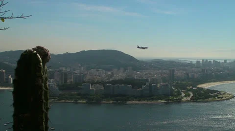 Flying into Rio de Janeiro Video stock 25596418