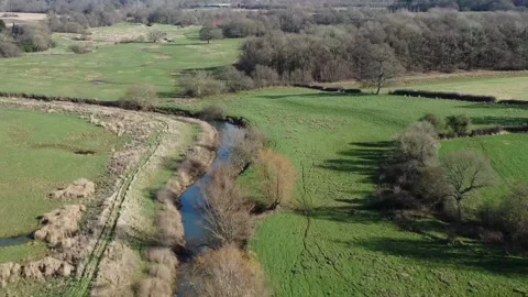 Flying up the River Adur Stock Footage 184645360