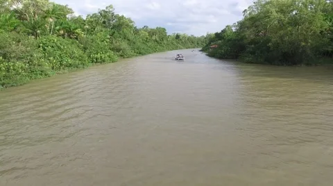 Flying in River in Belem do Para, Brazil Stock Footage 56619049