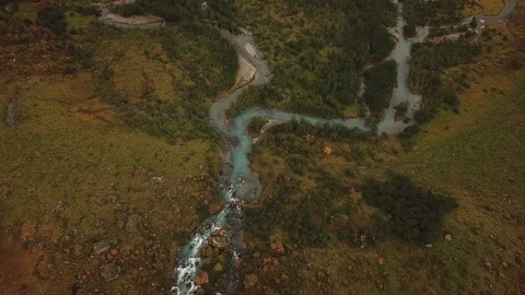 Flying Up-River to Reveal an Exquisite Desolate Valley Stock Footage 83097962