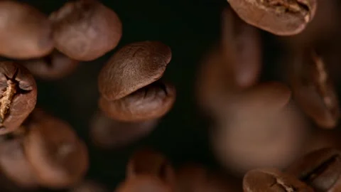 Flying Roasted Coffee Beans Stock Footage 149970505