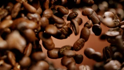 Flying Roasted Coffee Beans Stock Footage 150162205