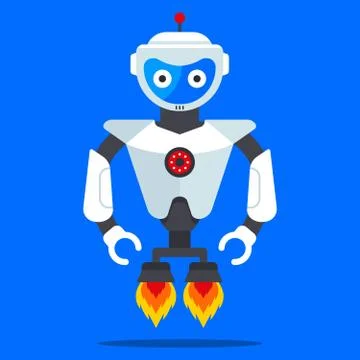 Flying robot from the future. Stock Illustration