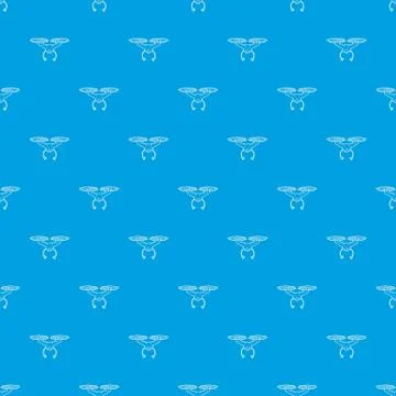 Flying robot pattern vector seamless blue Stockillustratie