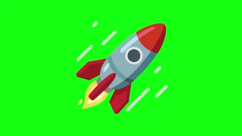 Flying Rocket Aircraft on Green Screen 動画素材 337593492