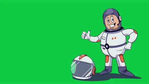 Flying rocket in comic green space background in 4k video. Stockbeeldmateriaal 147851732