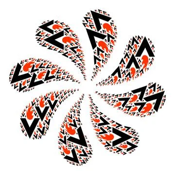 Flying Rocket Icon Rotation Abstract Flower Stock Illustration