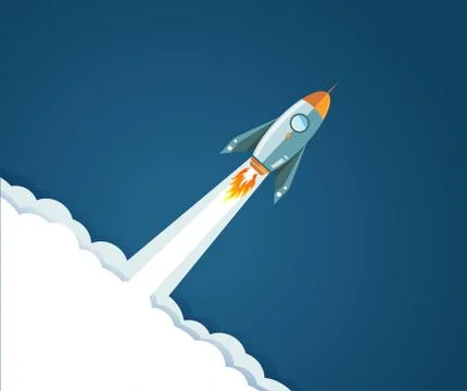 Flying rocket illustration design Stock Illustration