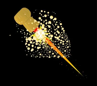 Flying Rocket Powered Cork 스톡 일러스트