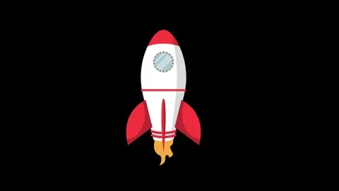 Flying Rocket Releases Fire from below to fly Stock Footage 331247596