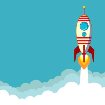 Flying Rocket with space for text Stock Illustration
