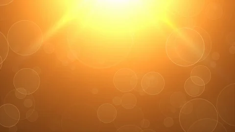 Flying round spots in the rays of a warm light source, computer generated Video stock 121829415