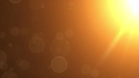 Flying round spots in the rays of a warm light source, computer generated Ilustración de archivo