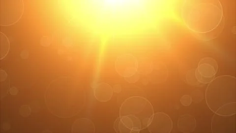 Flying round spots in the rays of a warm light source, computer generated Ilustración de archivo