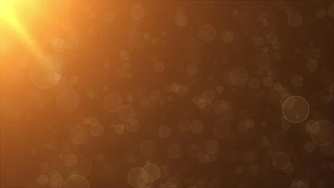 Flying round spots in the rays of a warm light source, computer generated Ilustración de archivo