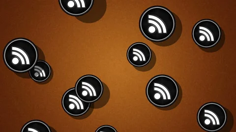 Flying rss icons. Looping. Alpha channel is included. Video stock 50588100