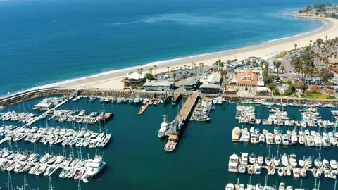 Flying at the Santa Barbara Harbor, CA Stock Footage 156937542