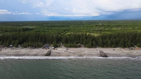 Flying to Sasak Beach Stock Footage 268666842
