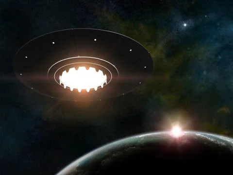Flying saucer Stock Illustration