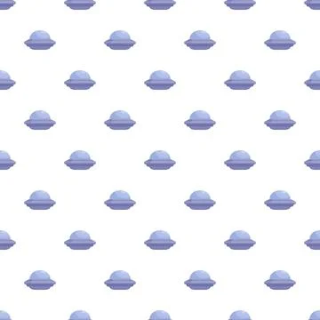 Flying saucer pattern creating futuristic seamless background Stock Illustration