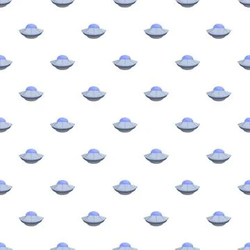 Flying saucer seamless pattern on white background イラスト素材