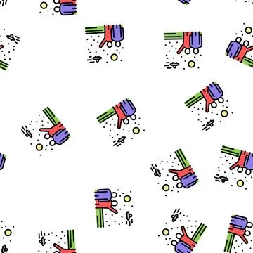 Flying saucer in sky vector seamless pattern Stock Illustration