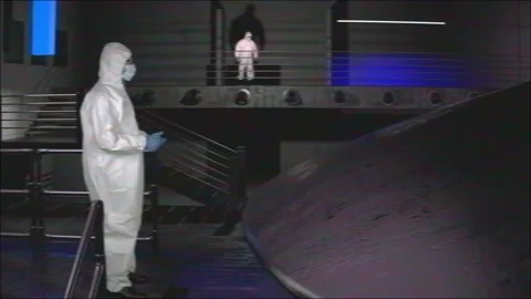 Flying Saucer UFO in Hangar Stock Footage 162196012
