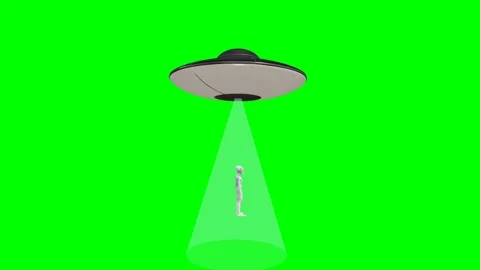 Flying saucer UFO performing an alien abduction sequence 4K Stock Footage 336916423