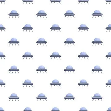 Flying saucer ufo seamless pattern background for aliens Illustrazione stock