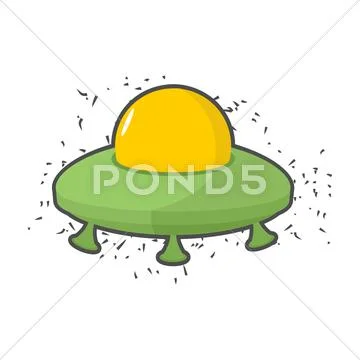 Flying saucer UFO on a white background. Vector illustration ~ Clip Art ...