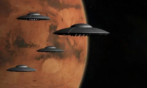 Flying Saucers Stock Illustration