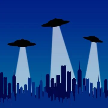 Flying saucers Stock Illustration