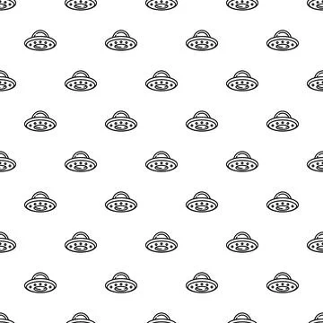 Flying saucers repeating pattern for science fiction background Stock Illustration