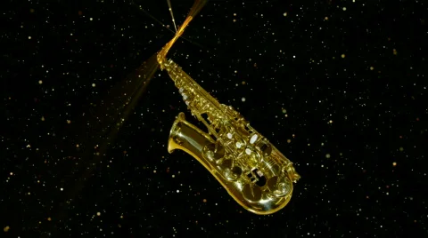 Flying  saxophone Stock Footage 598217