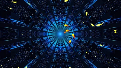 Flying In Sci-Fi Tunnel Stock Footage 95693484