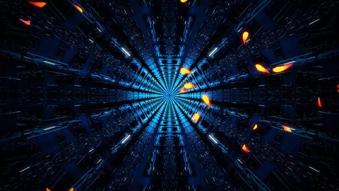 Flying In Sci-Fi Tunnel Stock Footage 95977783