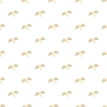 Flying seagull pattern creating a seamless background design Illustrazione stock