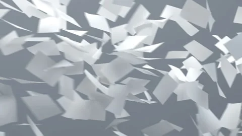 Flying sheets of white paper Stock Footage