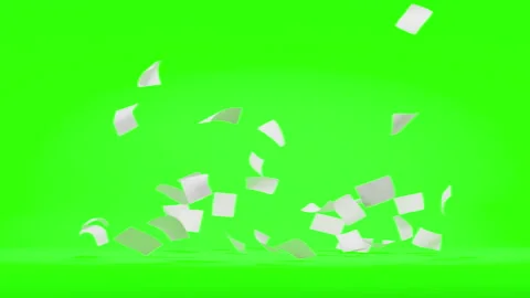 Flying sheets of white paper swirling in the air in a whirlwind Stock Footage 152838882