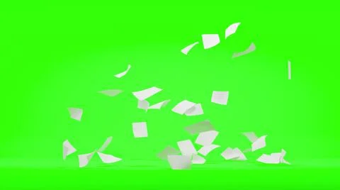 Flying sheets of white paper swirling in the air in a whirlwind Stock Illustration