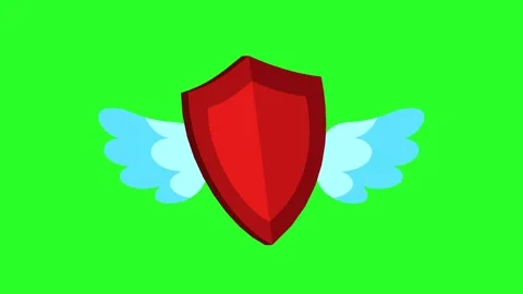Flying Shield with Wings Symbolizing Safety and Defense Stock Footage 321374610