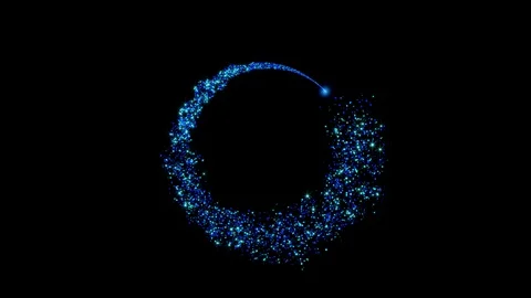 Flying a shining blue magic ball in a circle Video stock 107481844