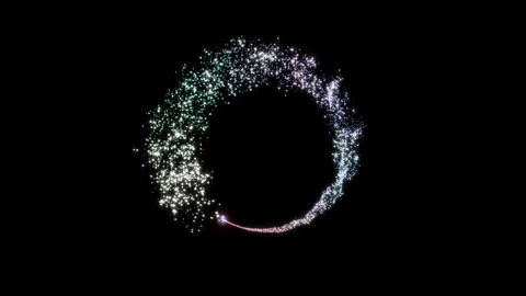 Flying a shining rainbow magic ball in a circle Video stock 107481881