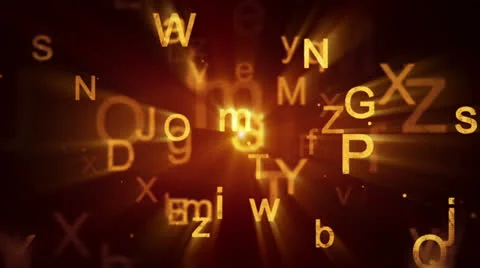 Flying shiny letters loopable background Stock Footage 23613530