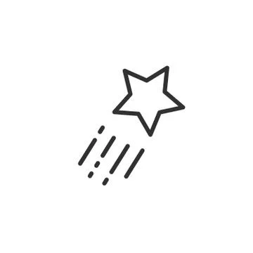 Flying Shooting star icon. vector illustration isolated on white background, Stock Illustration