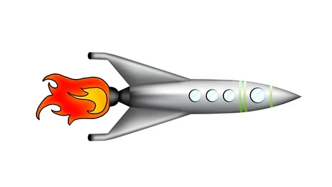 Flying Silver Rocket with Transparent Background Vidéo 87575597
