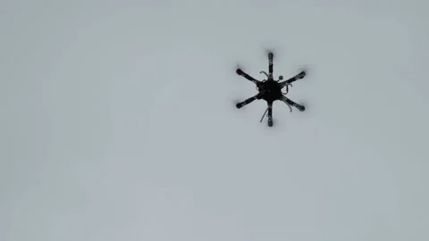 Flying a six-propeller drone Stock-Footage 165213836