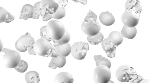 Flying skulls. Looping. Alpha channel is included. Stock Footage 52370669